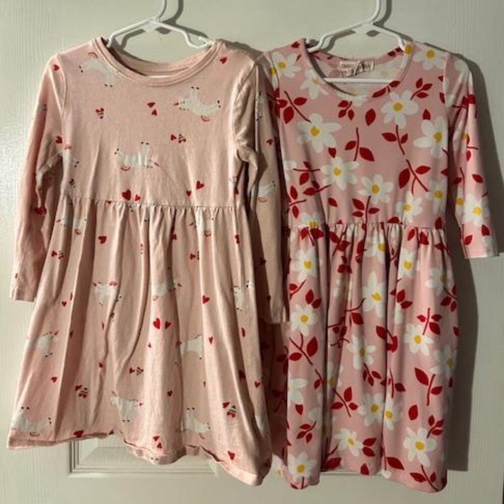 Set of 2 Girls Long Sleeve Dresses Size 5T